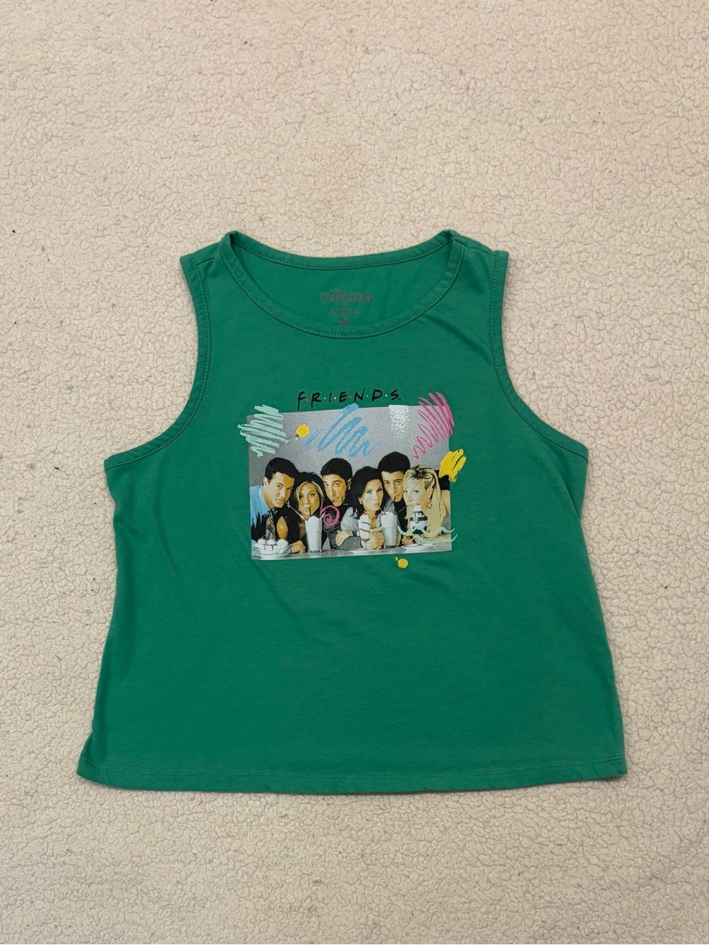 Cabana by Crown & Ivy x FRIENDS Green Tank Top (Size XL)